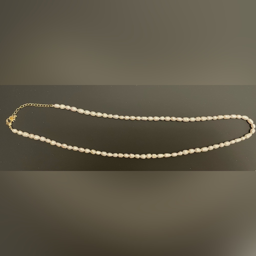 Fresh water pearl necklace. NWOT never worn, perfect condition. 17” with 2” ext - Picture 2 of 4